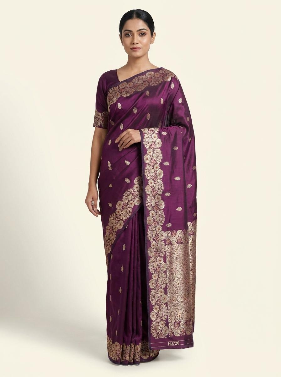 Wine Taskshshila Paithani with All over Butti