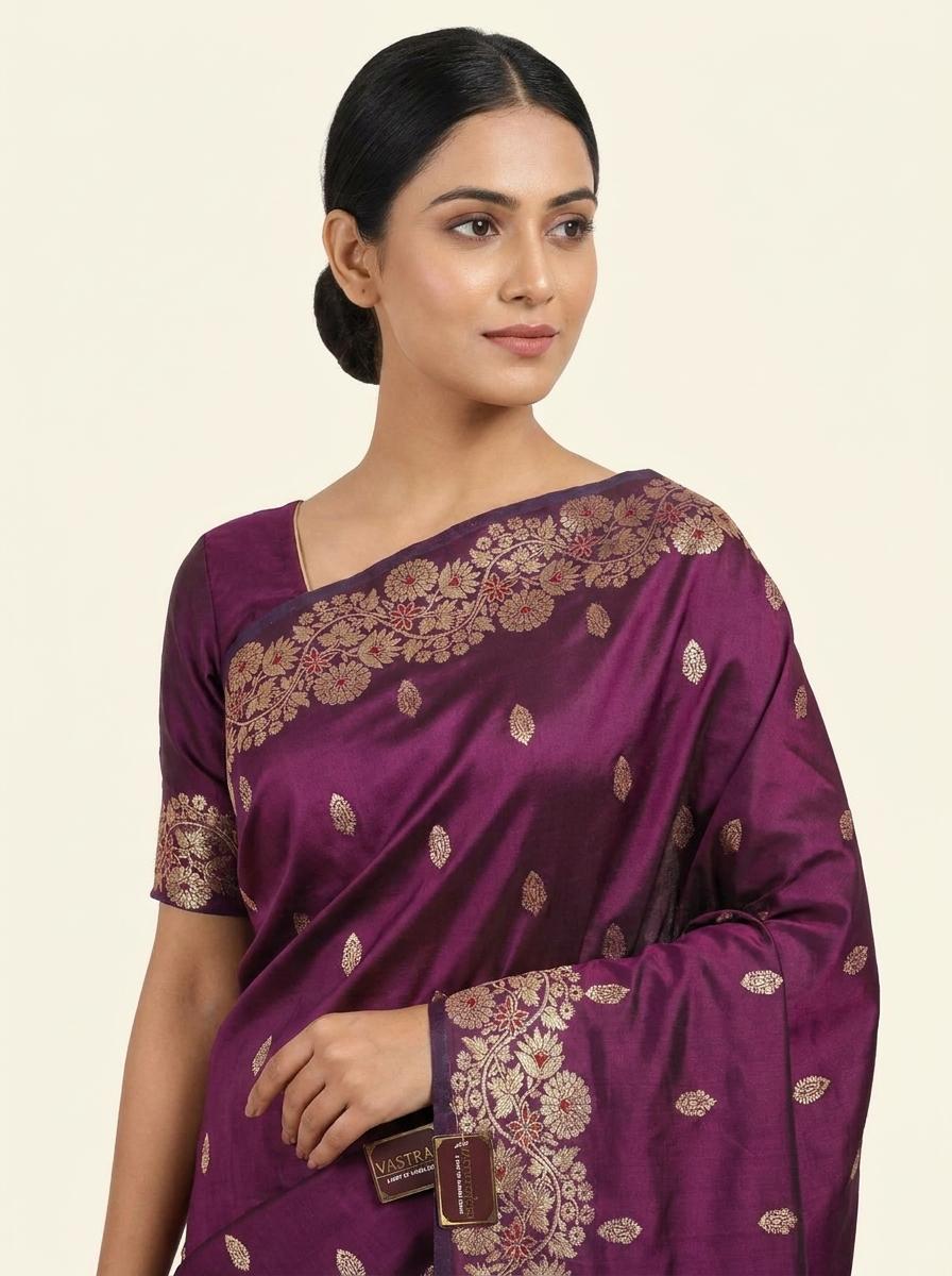 Wine Taskshshila Paithani with All over Butti